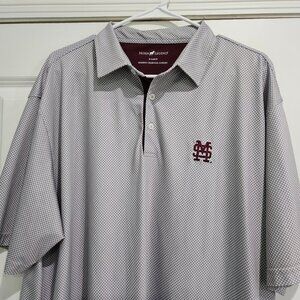 Horn Legend Golf Polo XL – Mississippi State Gingham Check | Bamboo Charcoal